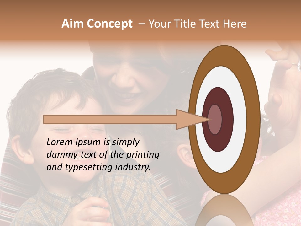 Mother, Daughter And Son PowerPoint Template