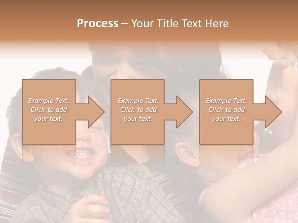 Mother, Daughter And Son PowerPoint Template