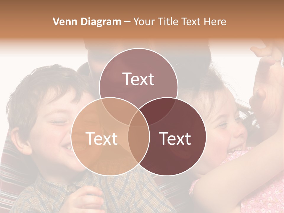 Mother, Daughter And Son PowerPoint Template