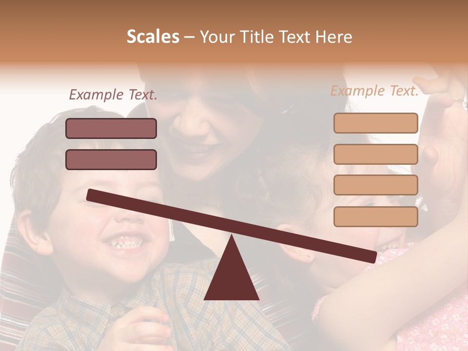 Mother, Daughter And Son PowerPoint Template