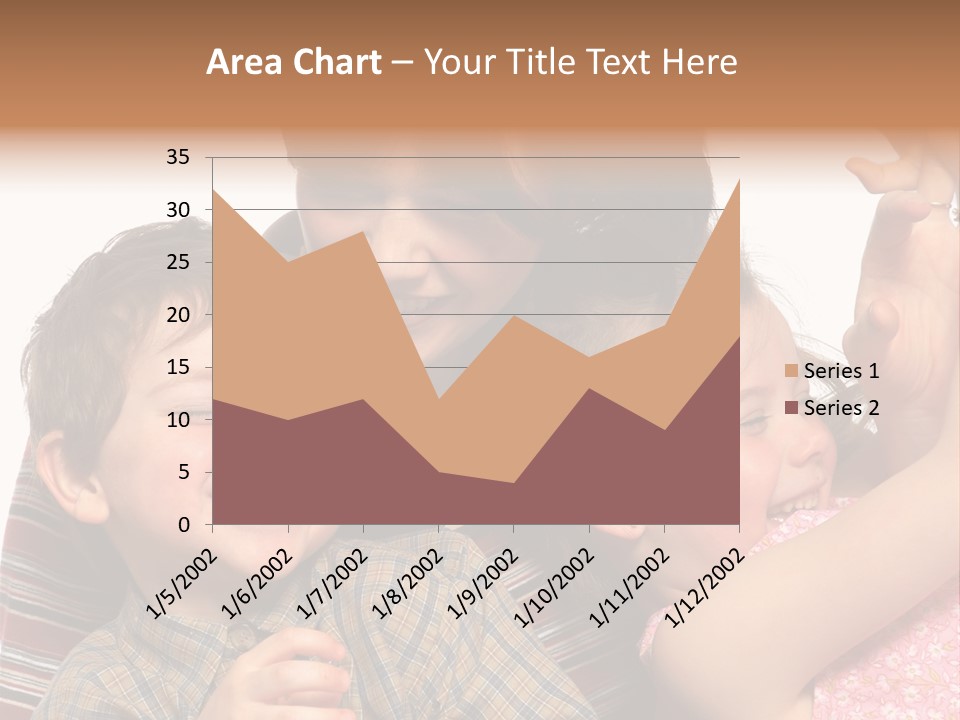 Mother, Daughter And Son PowerPoint Template