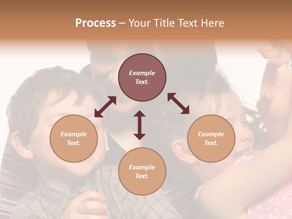 Mother, Daughter And Son PowerPoint Template