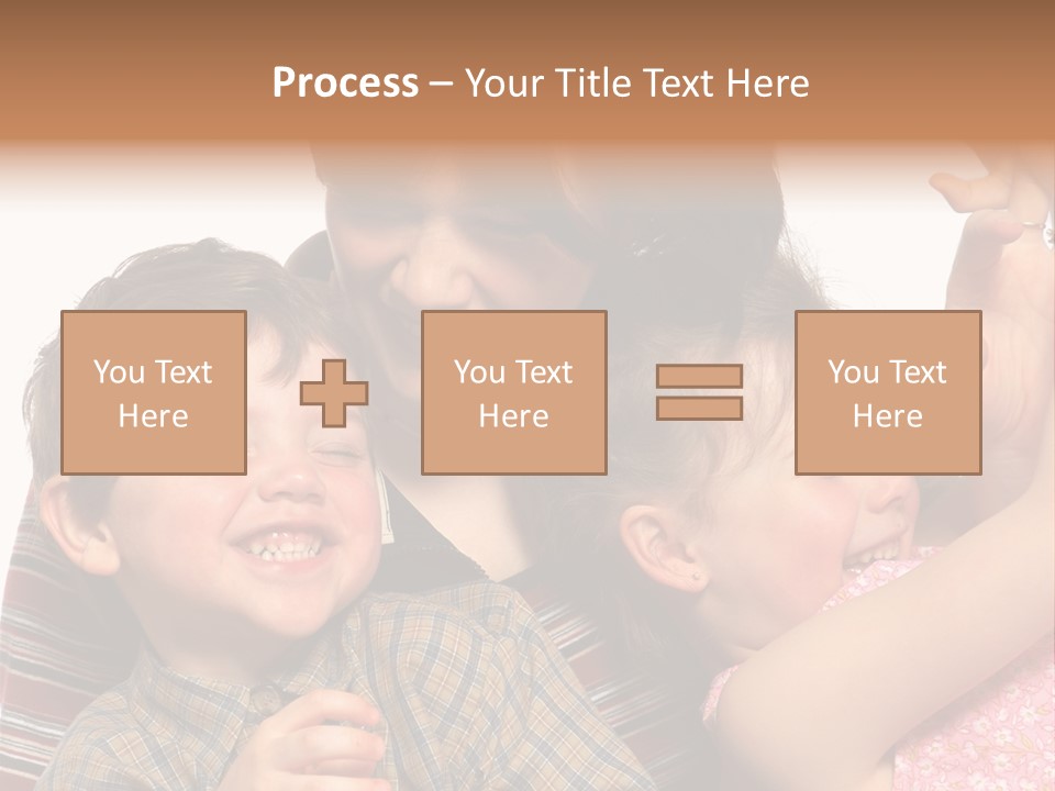 Mother, Daughter And Son PowerPoint Template