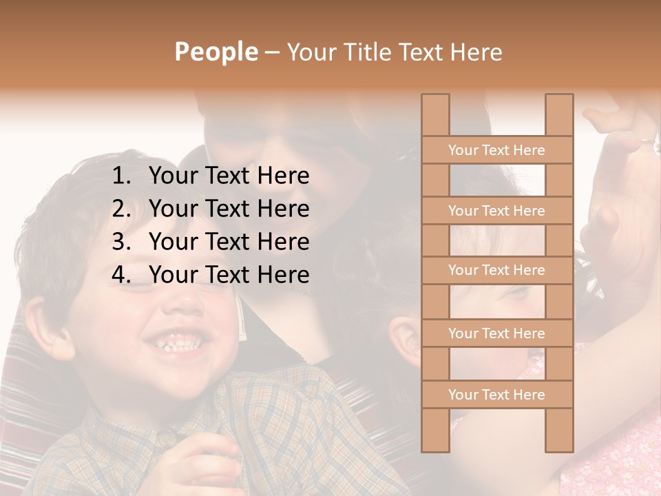 Mother, Daughter And Son PowerPoint Template