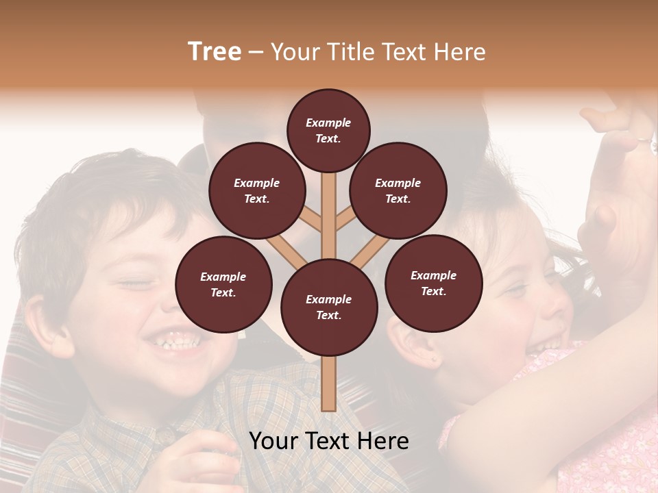 Mother, Daughter And Son PowerPoint Template