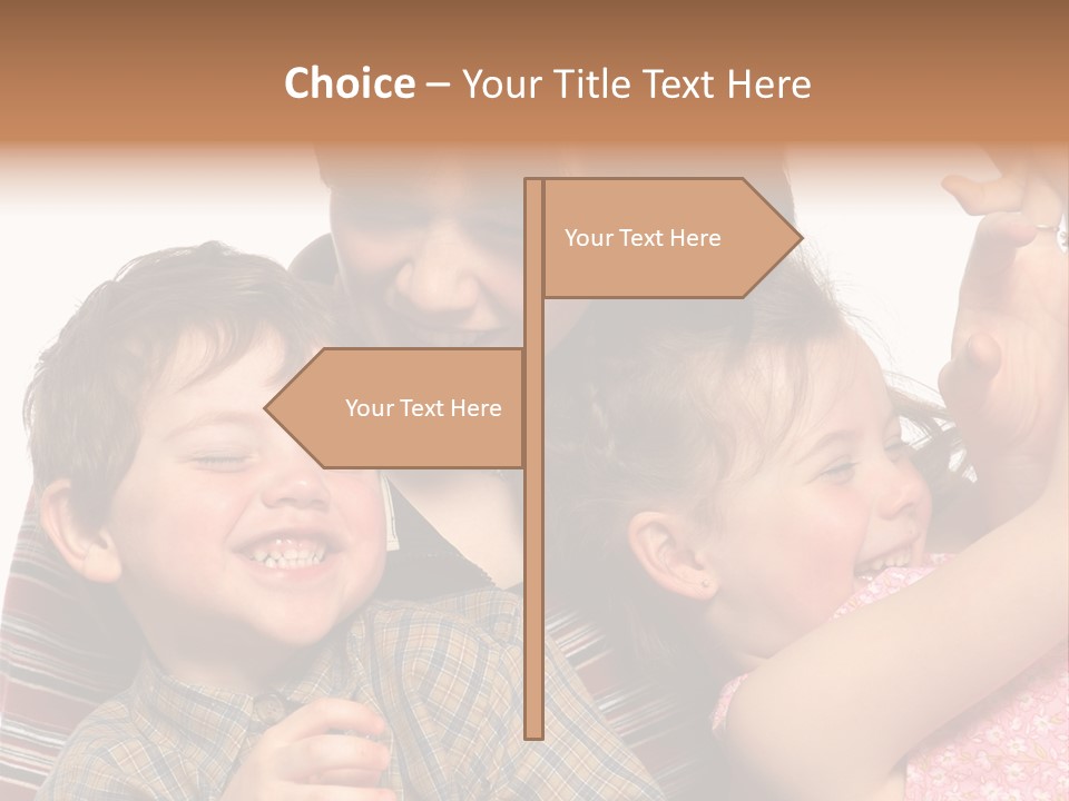 Mother, Daughter And Son PowerPoint Template