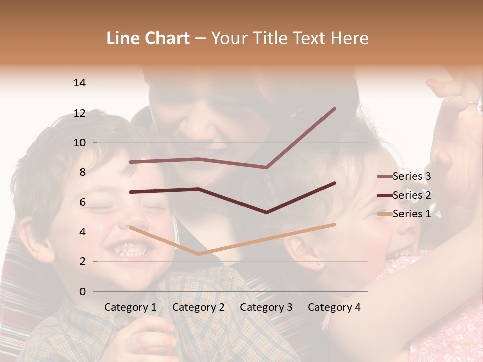 Mother, Daughter And Son PowerPoint Template