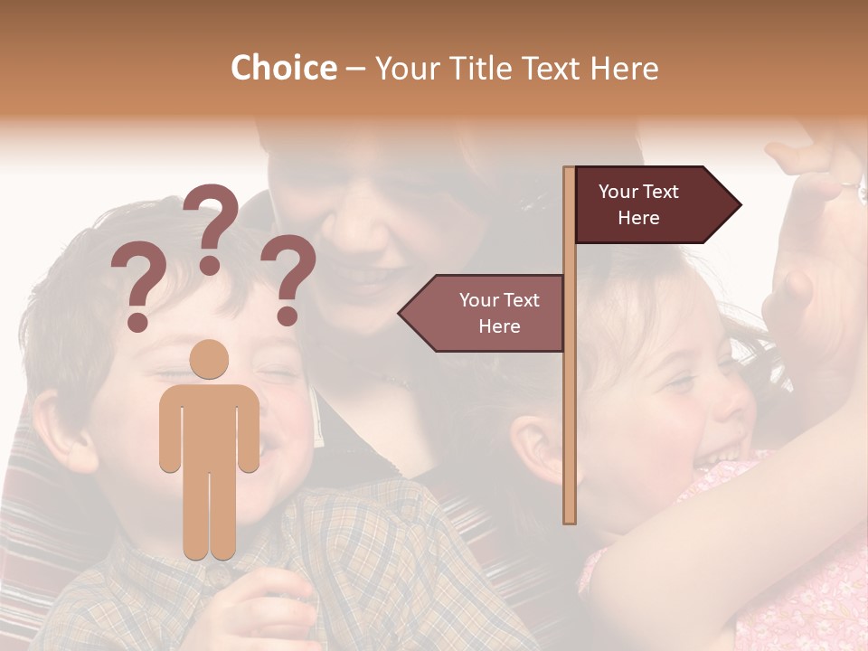 Mother, Daughter And Son PowerPoint Template