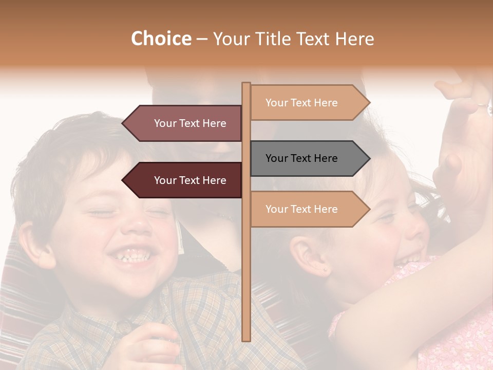Mother, Daughter And Son PowerPoint Template