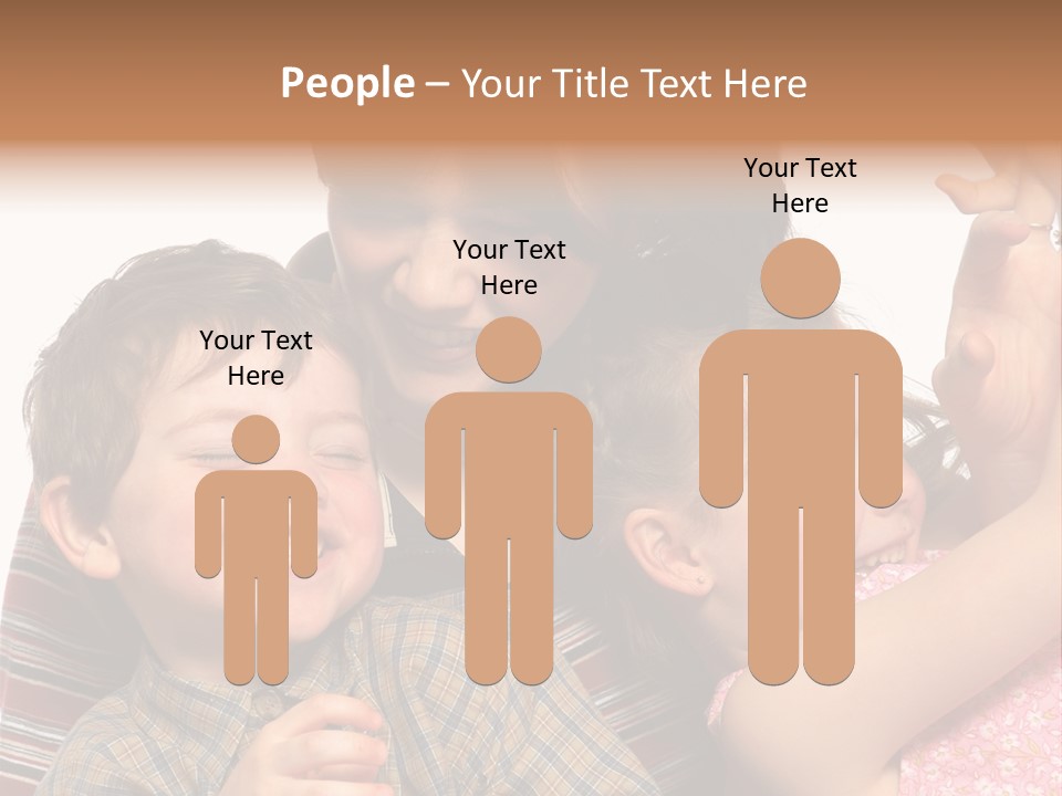 Mother, Daughter And Son PowerPoint Template