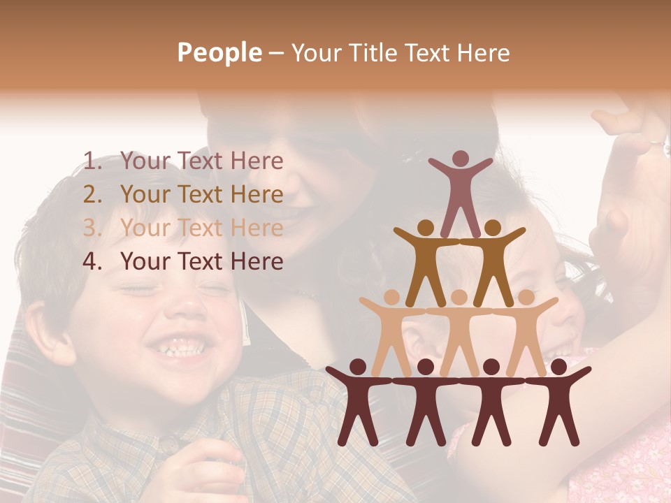 Mother, Daughter And Son PowerPoint Template