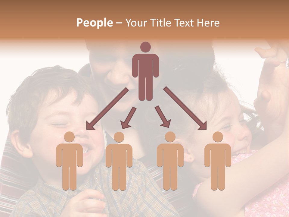 Mother, Daughter And Son PowerPoint Template