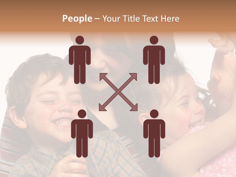 Mother, Daughter And Son PowerPoint Template