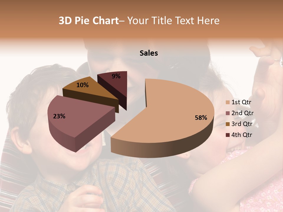 Mother, Daughter And Son PowerPoint Template