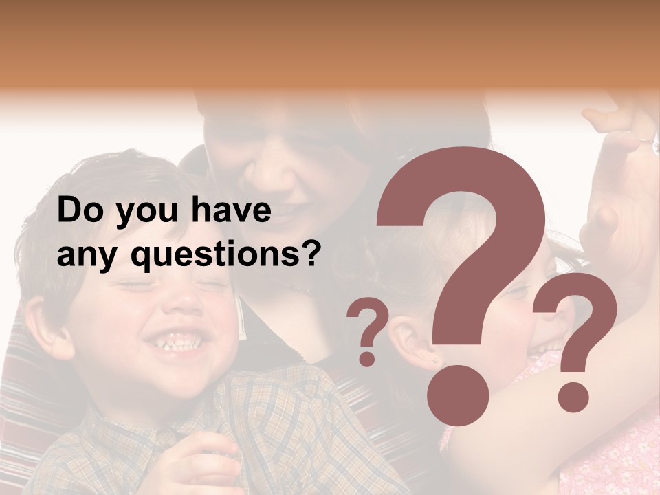 Mother, Daughter And Son PowerPoint Template