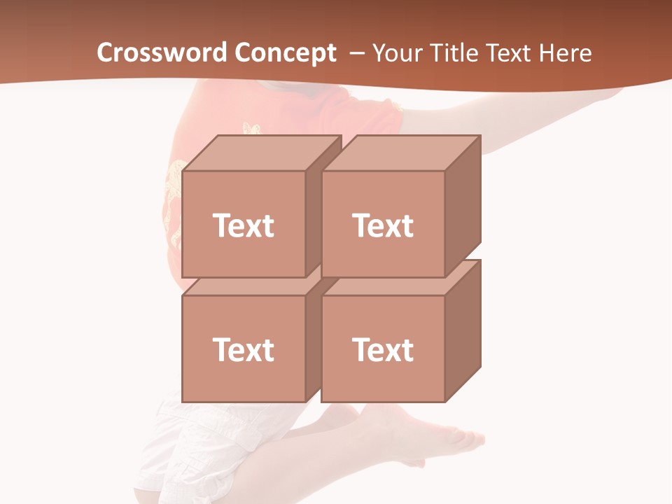 Little Girl Jumps On A White Background PowerPoint Template