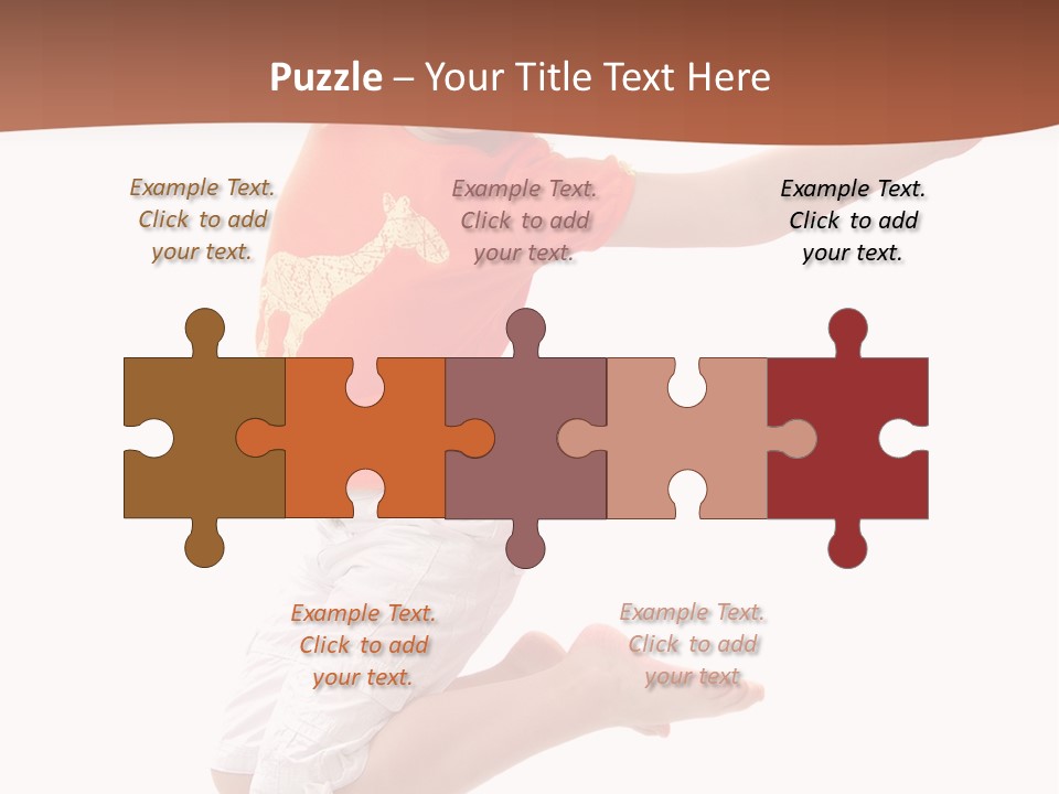 Little Girl Jumps On A White Background PowerPoint Template