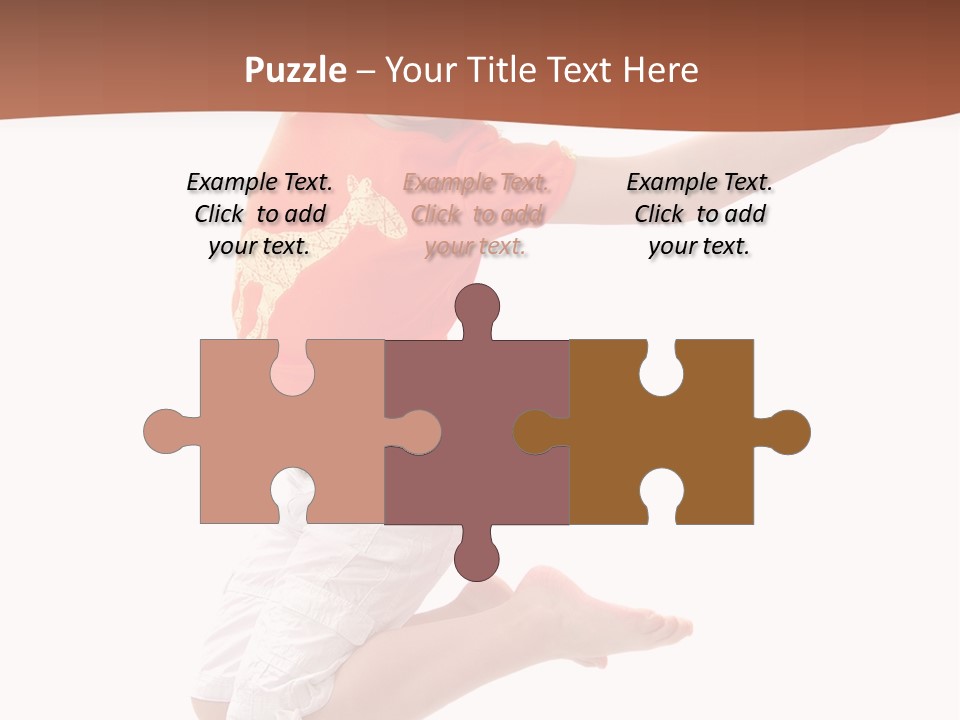 Little Girl Jumps On A White Background PowerPoint Template