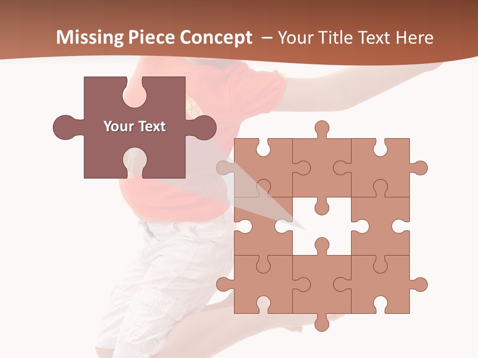 Little Girl Jumps On A White Background PowerPoint Template