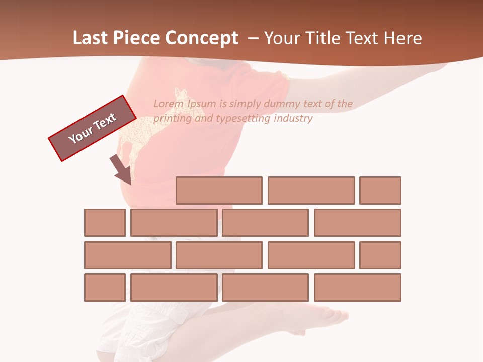 Little Girl Jumps On A White Background PowerPoint Template