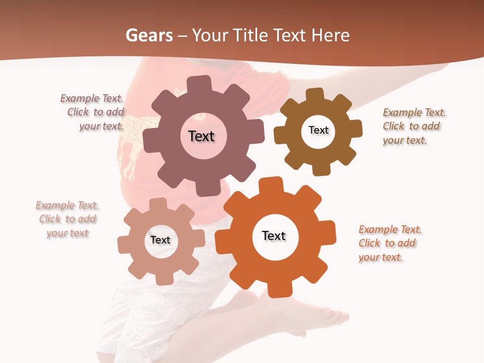 Little Girl Jumps On A White Background PowerPoint Template