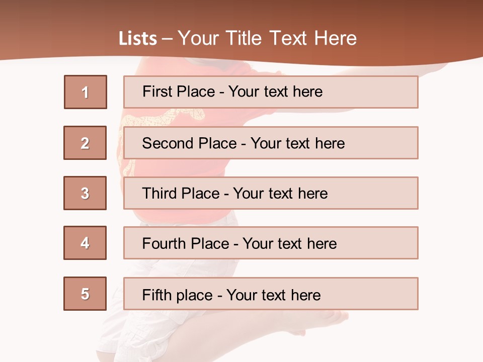 Little Girl Jumps On A White Background PowerPoint Template