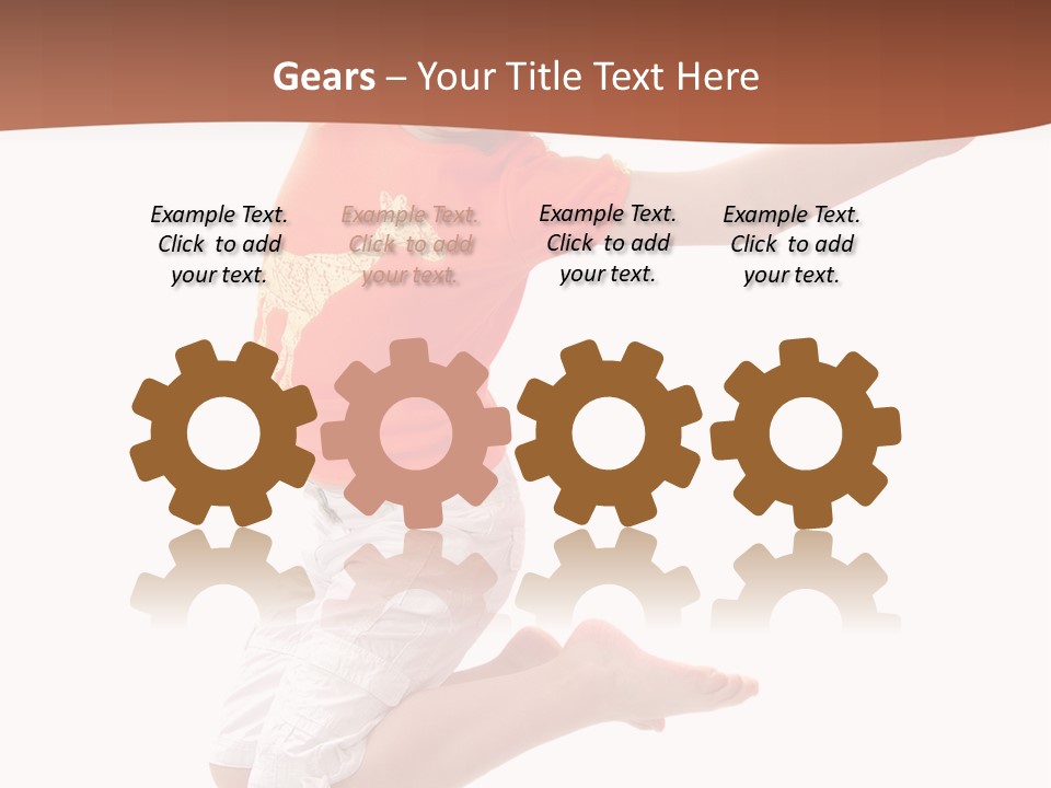 Little Girl Jumps On A White Background PowerPoint Template