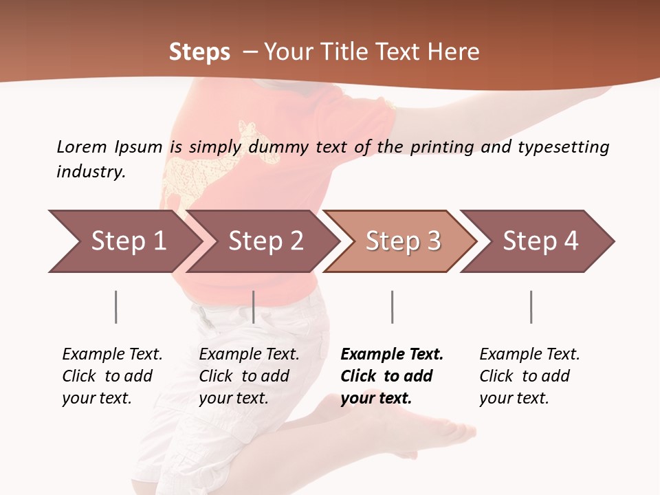 Little Girl Jumps On A White Background PowerPoint Template