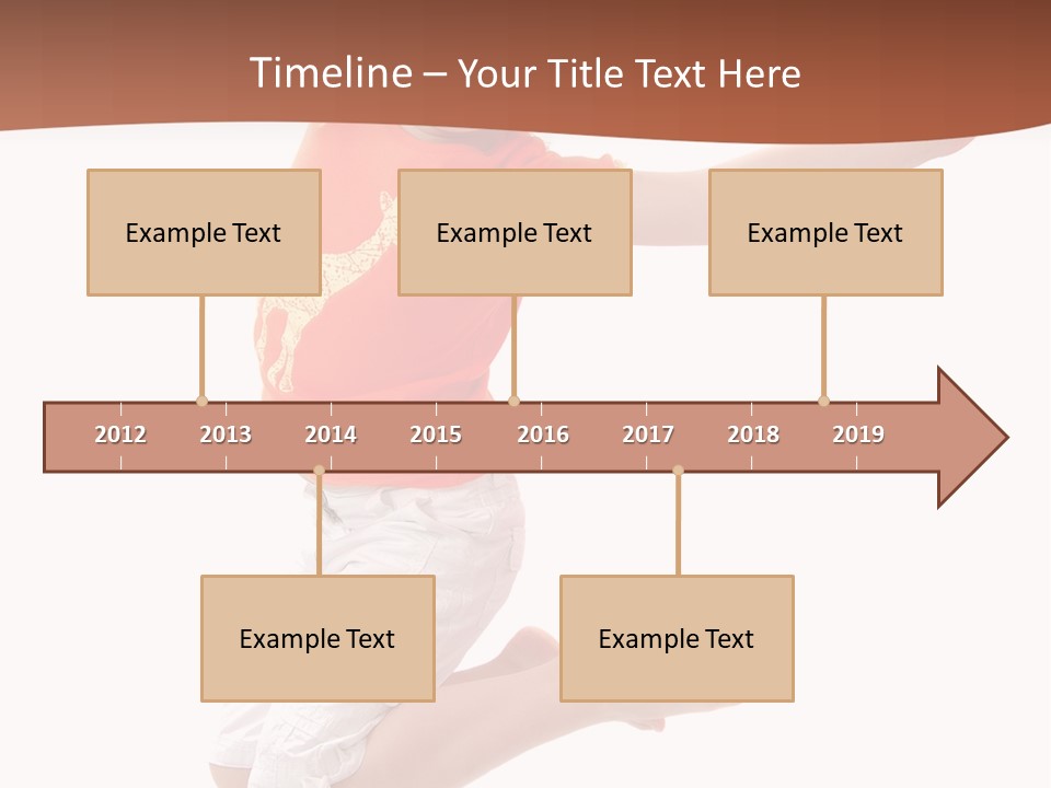 Little Girl Jumps On A White Background PowerPoint Template