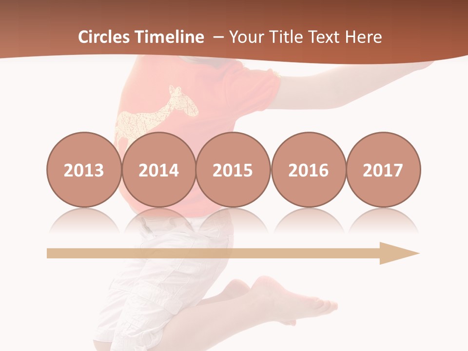 Little Girl Jumps On A White Background PowerPoint Template