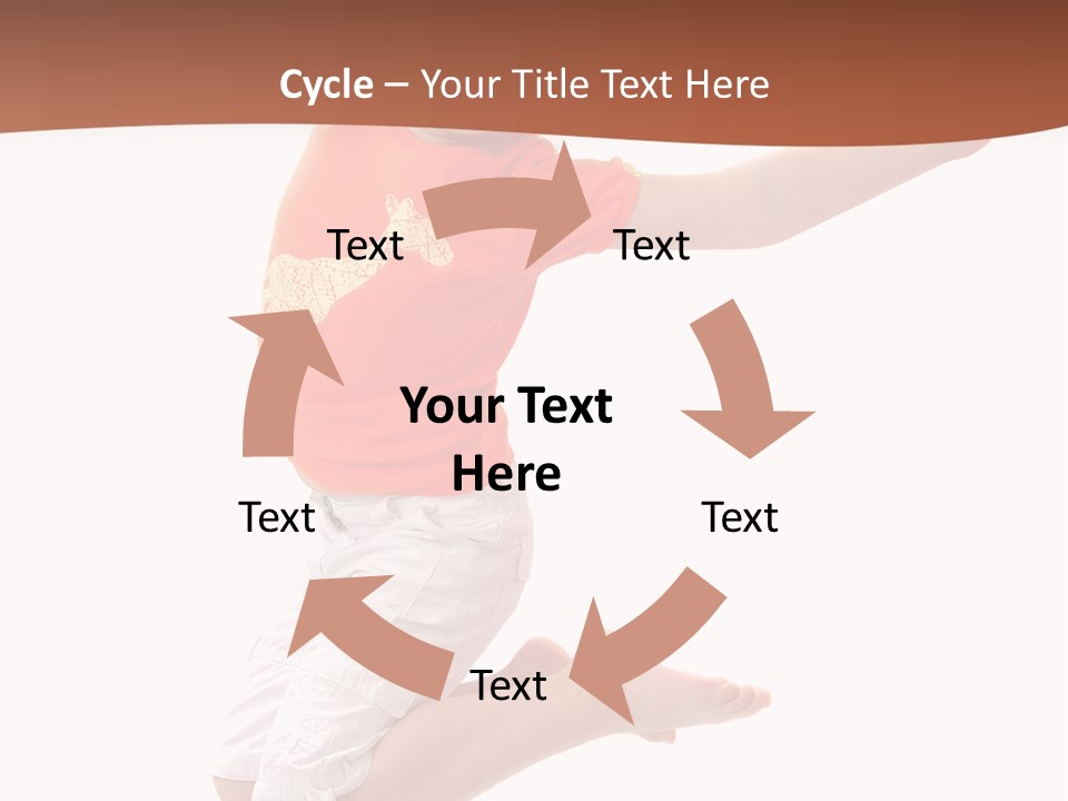 Little Girl Jumps On A White Background PowerPoint Template