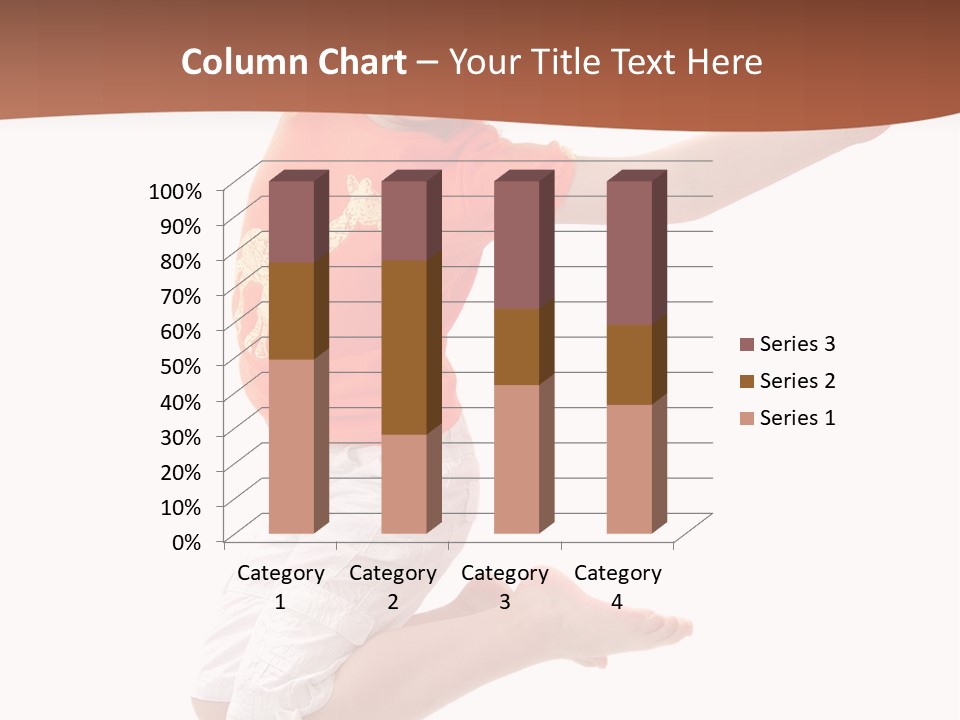 Little Girl Jumps On A White Background PowerPoint Template