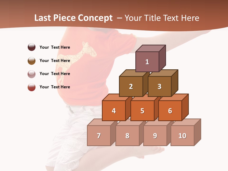 Little Girl Jumps On A White Background PowerPoint Template