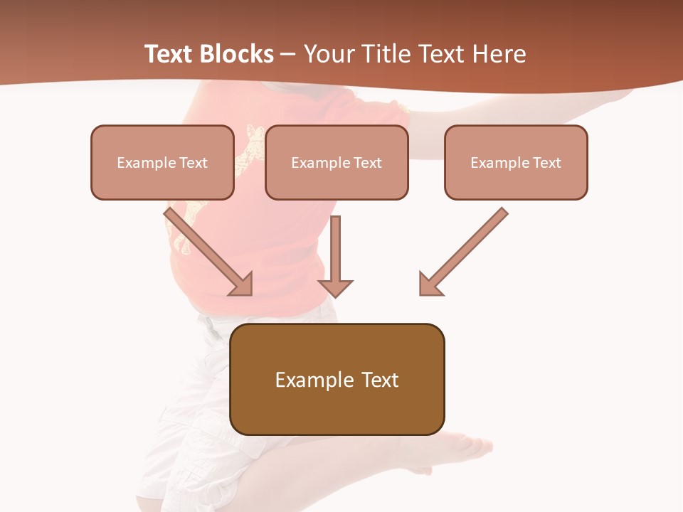 Little Girl Jumps On A White Background PowerPoint Template