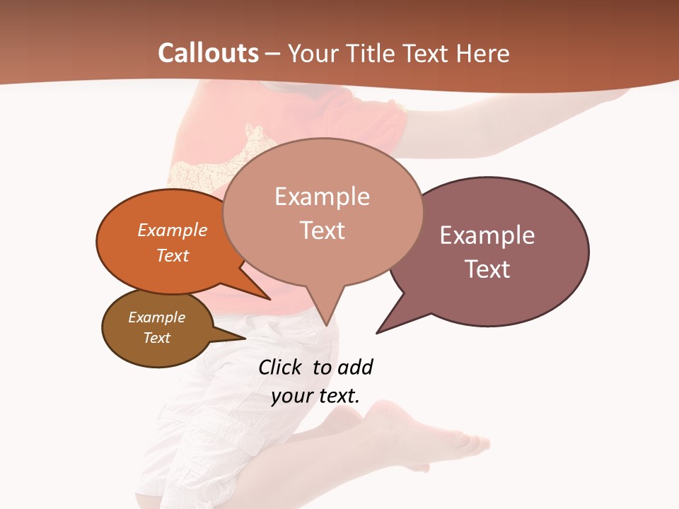 Little Girl Jumps On A White Background PowerPoint Template