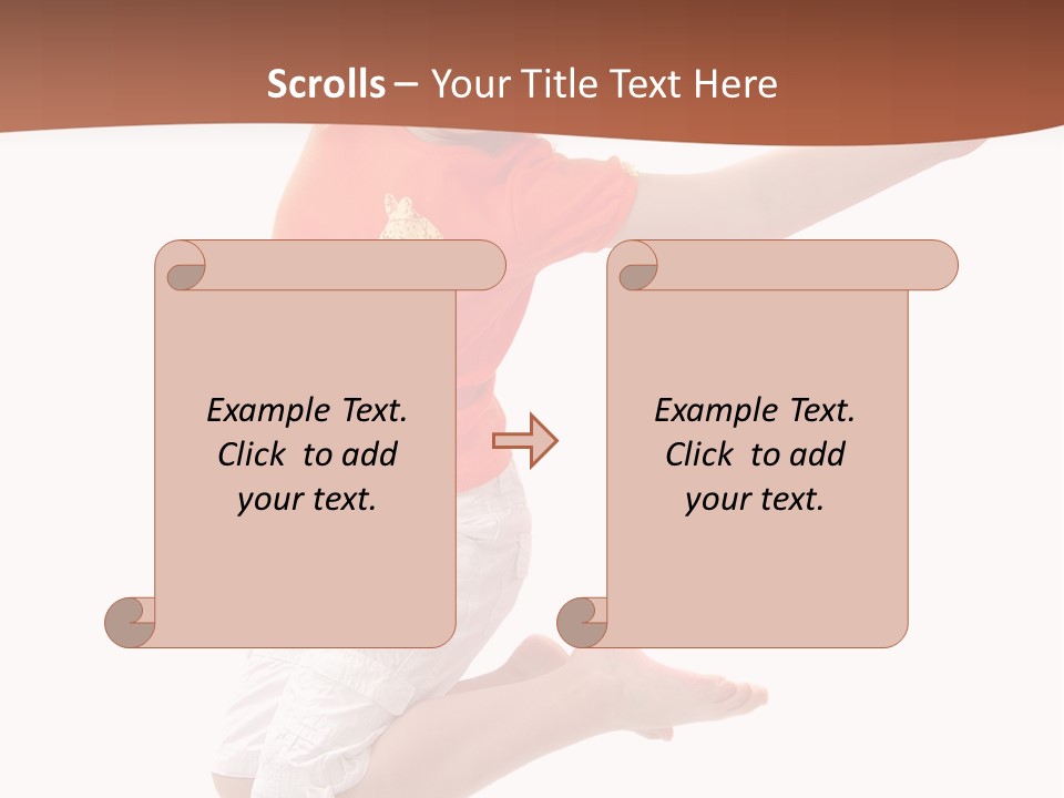 Little Girl Jumps On A White Background PowerPoint Template