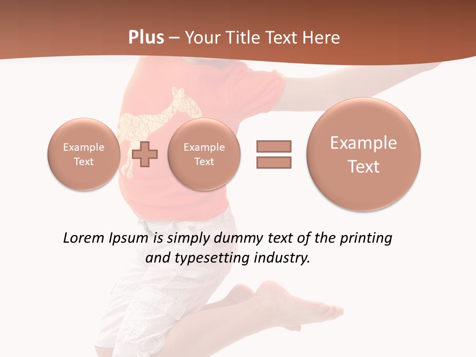 Little Girl Jumps On A White Background PowerPoint Template