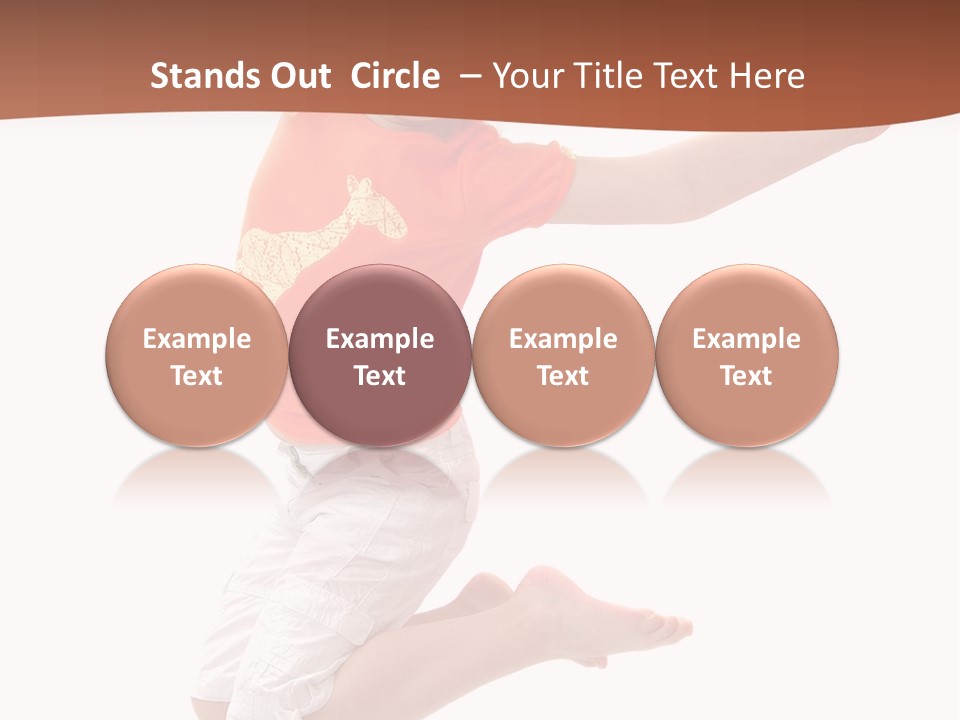 Little Girl Jumps On A White Background PowerPoint Template