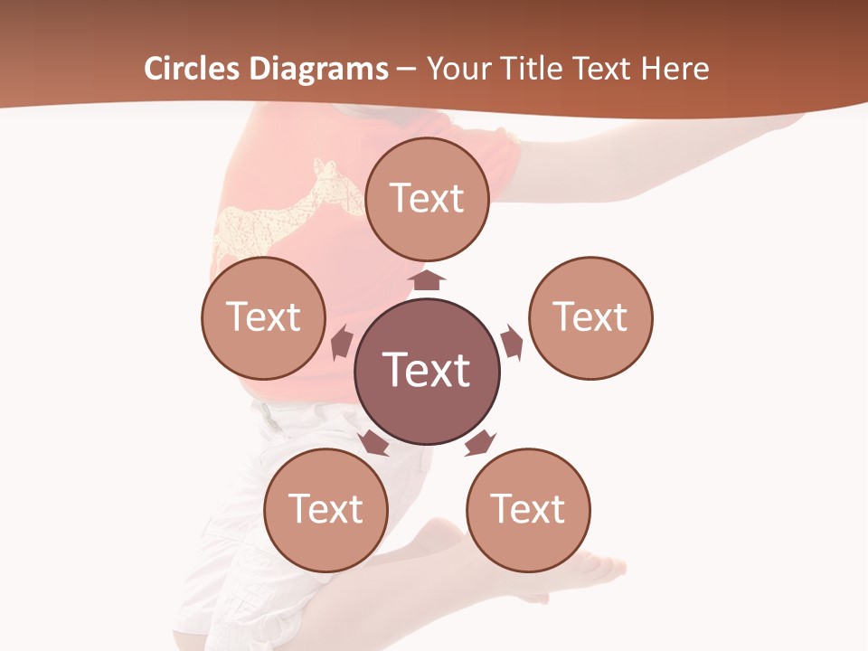 Little Girl Jumps On A White Background PowerPoint Template