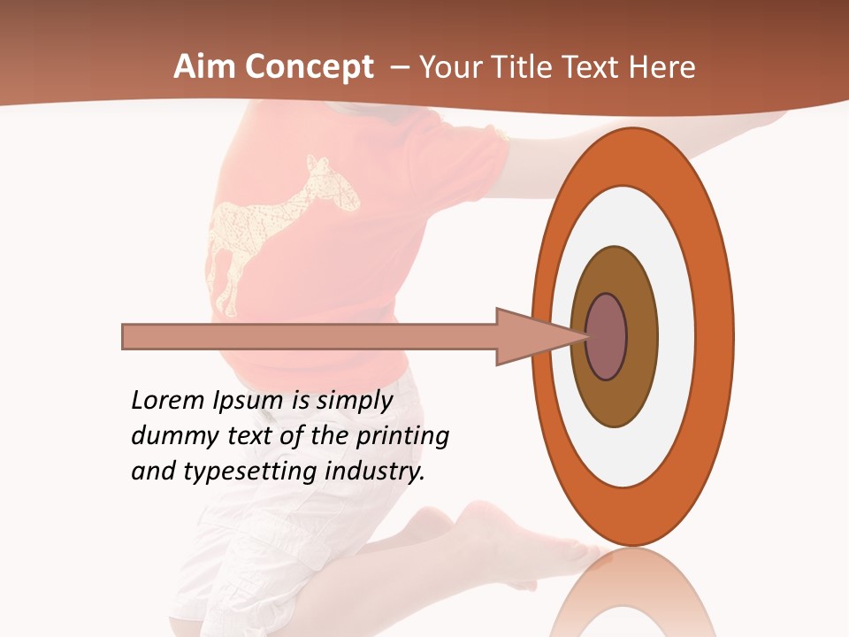 Little Girl Jumps On A White Background PowerPoint Template