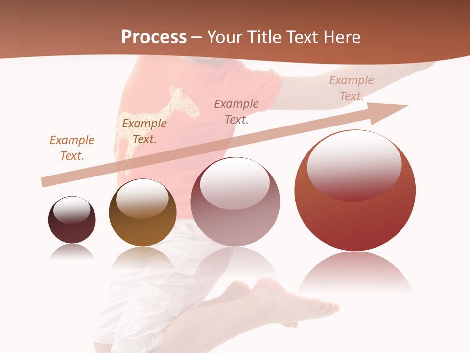 Little Girl Jumps On A White Background PowerPoint Template