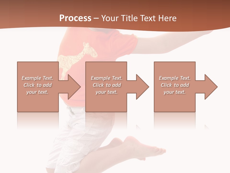 Little Girl Jumps On A White Background PowerPoint Template