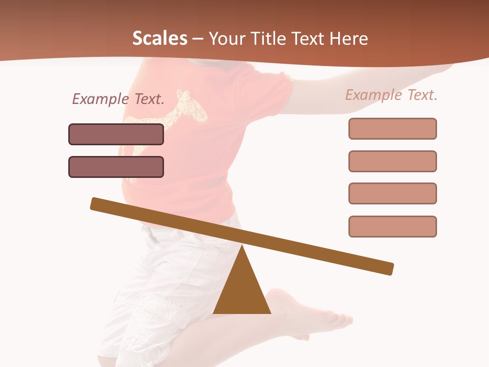 Little Girl Jumps On A White Background PowerPoint Template