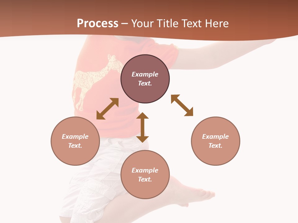 Little Girl Jumps On A White Background PowerPoint Template