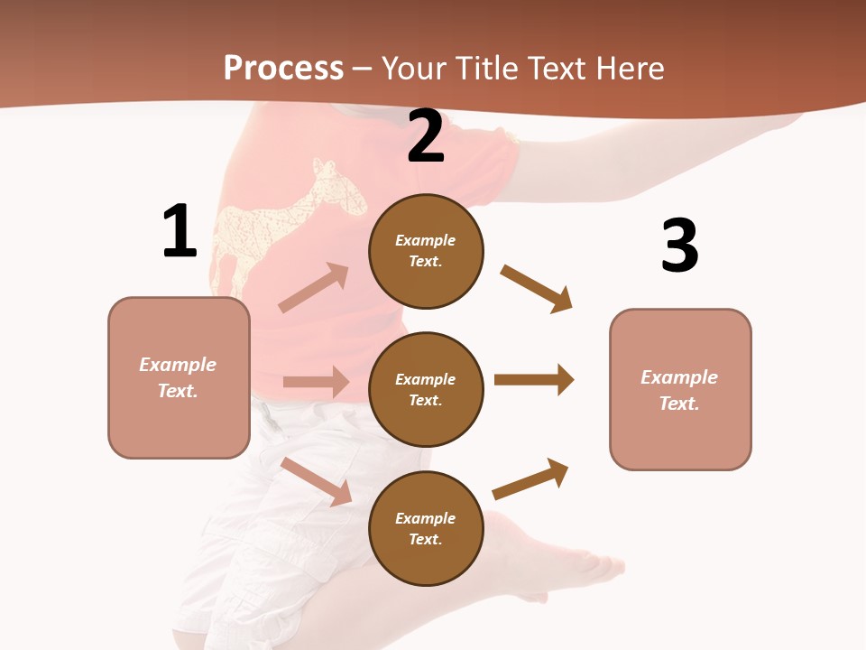 Little Girl Jumps On A White Background PowerPoint Template