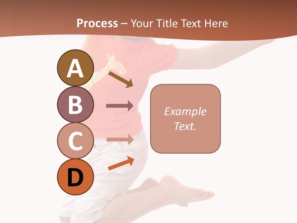 Little Girl Jumps On A White Background PowerPoint Template