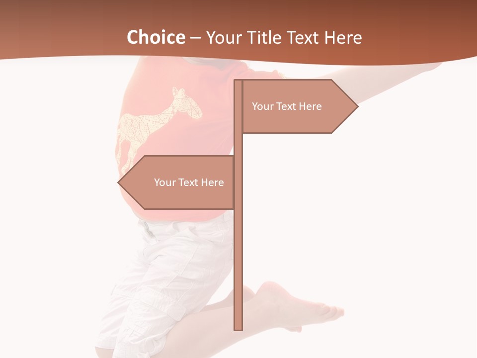 Little Girl Jumps On A White Background PowerPoint Template