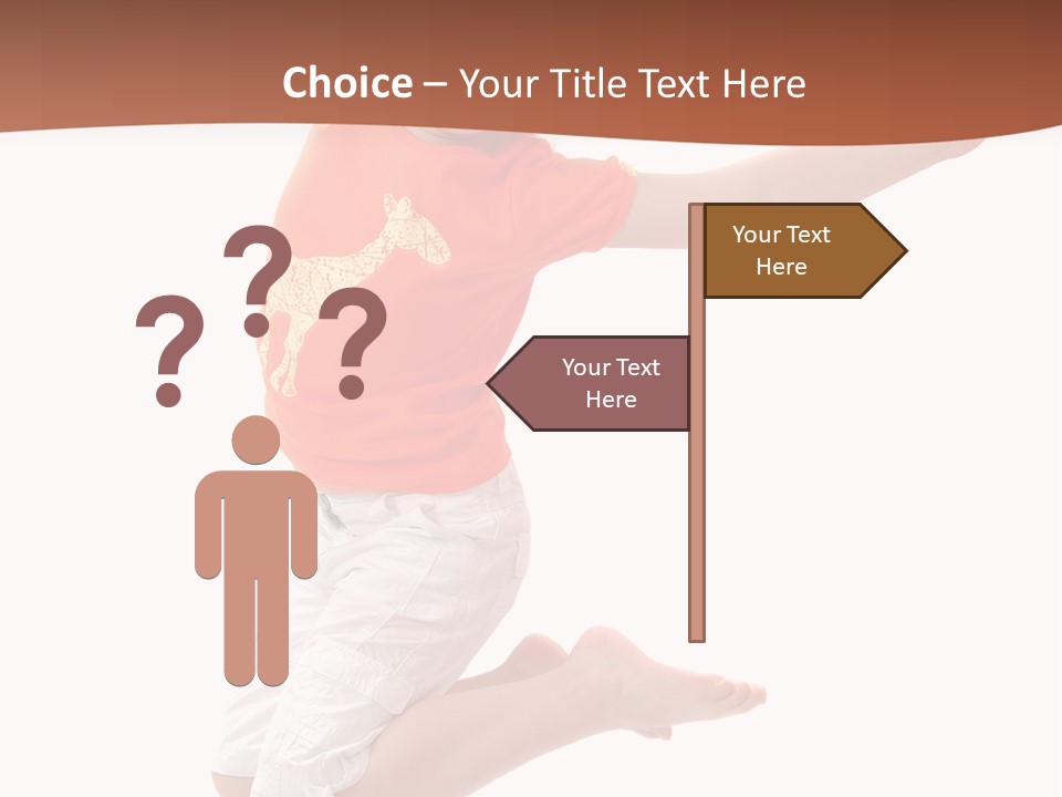 Little Girl Jumps On A White Background PowerPoint Template