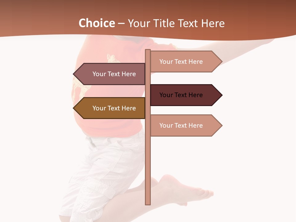 Little Girl Jumps On A White Background PowerPoint Template