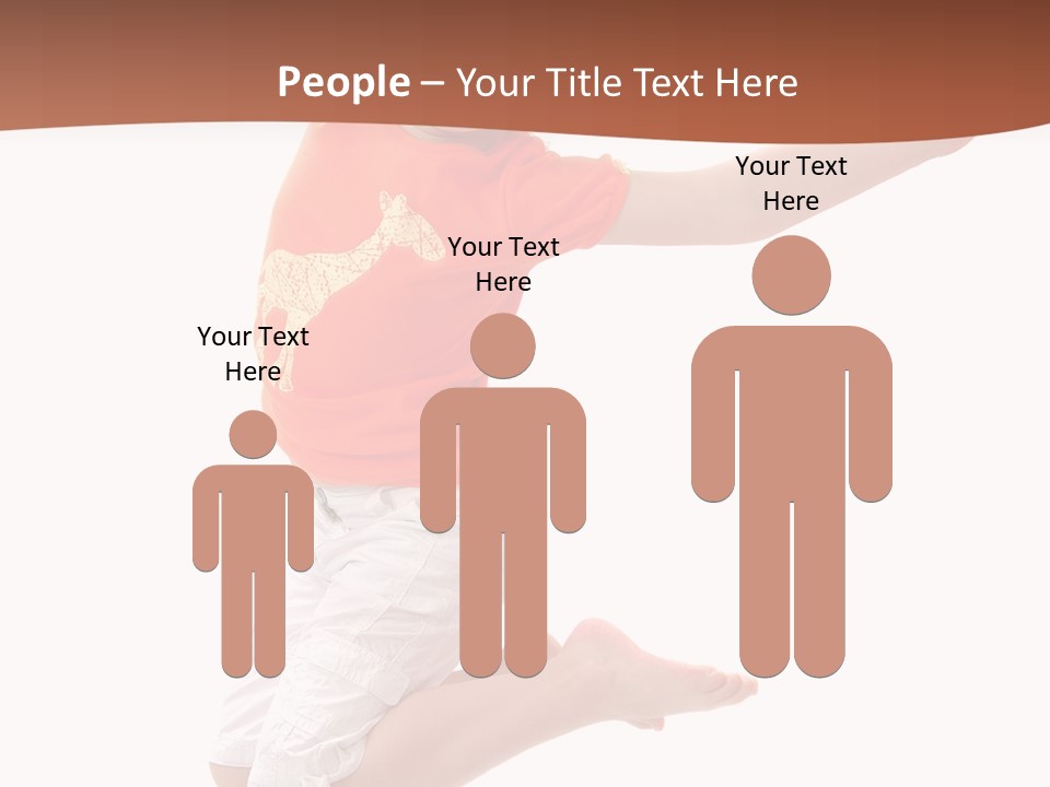 Little Girl Jumps On A White Background PowerPoint Template